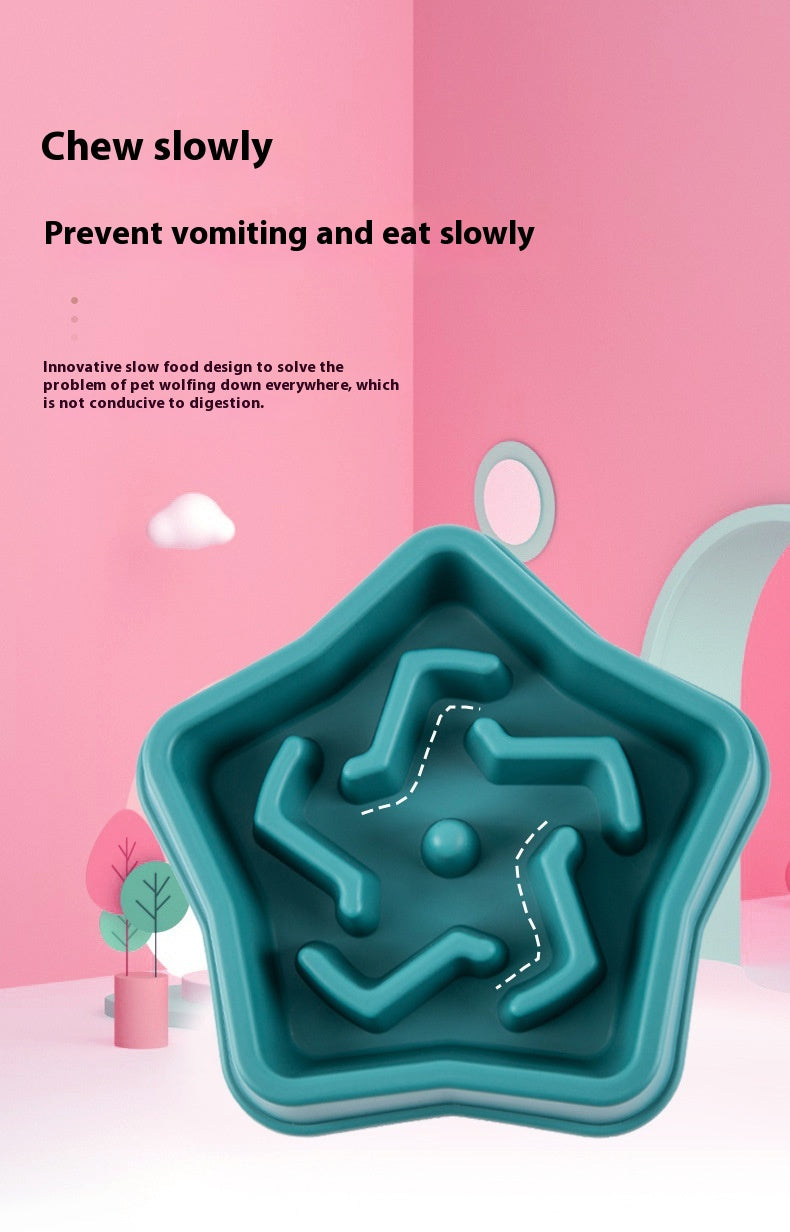 Rough Plastic Pet At The Bottom To Avoid Choking Slow Feeding Bowl