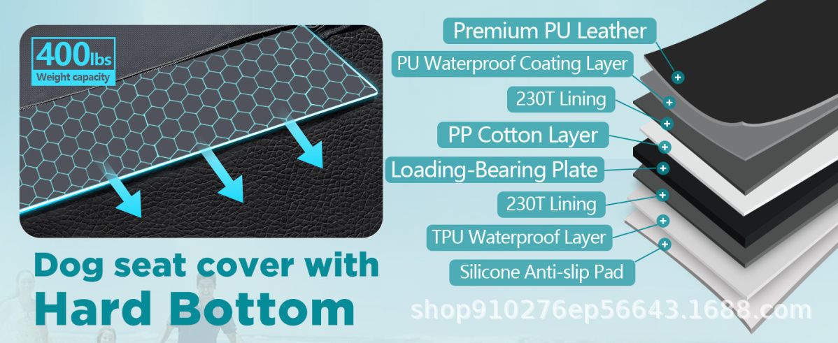 PU Leather Back Seat Extender For Dogs, 2026 Upgraded Hard Bottom Dog Car Seat Cover For Back Seat Holds , Waterproof Dog Car Hammock Anti-Scratch Pet Seat Protector For Car And SUV
