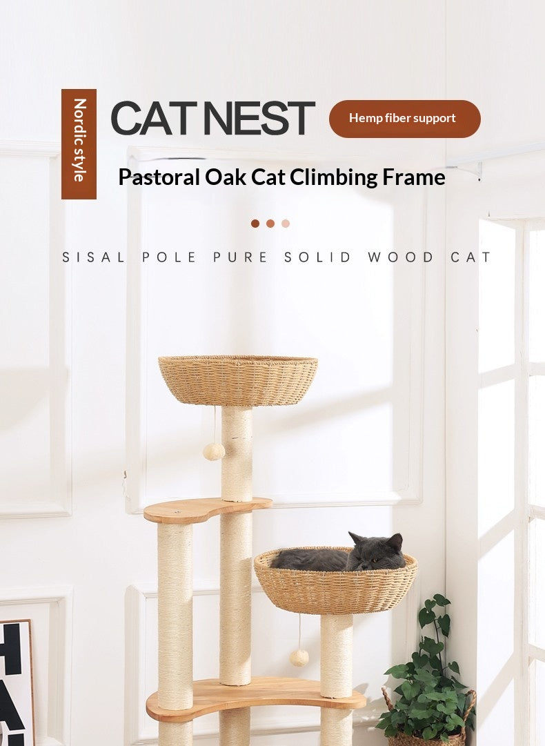 Multi-level Cat House And Cat Tree Combo With Toys