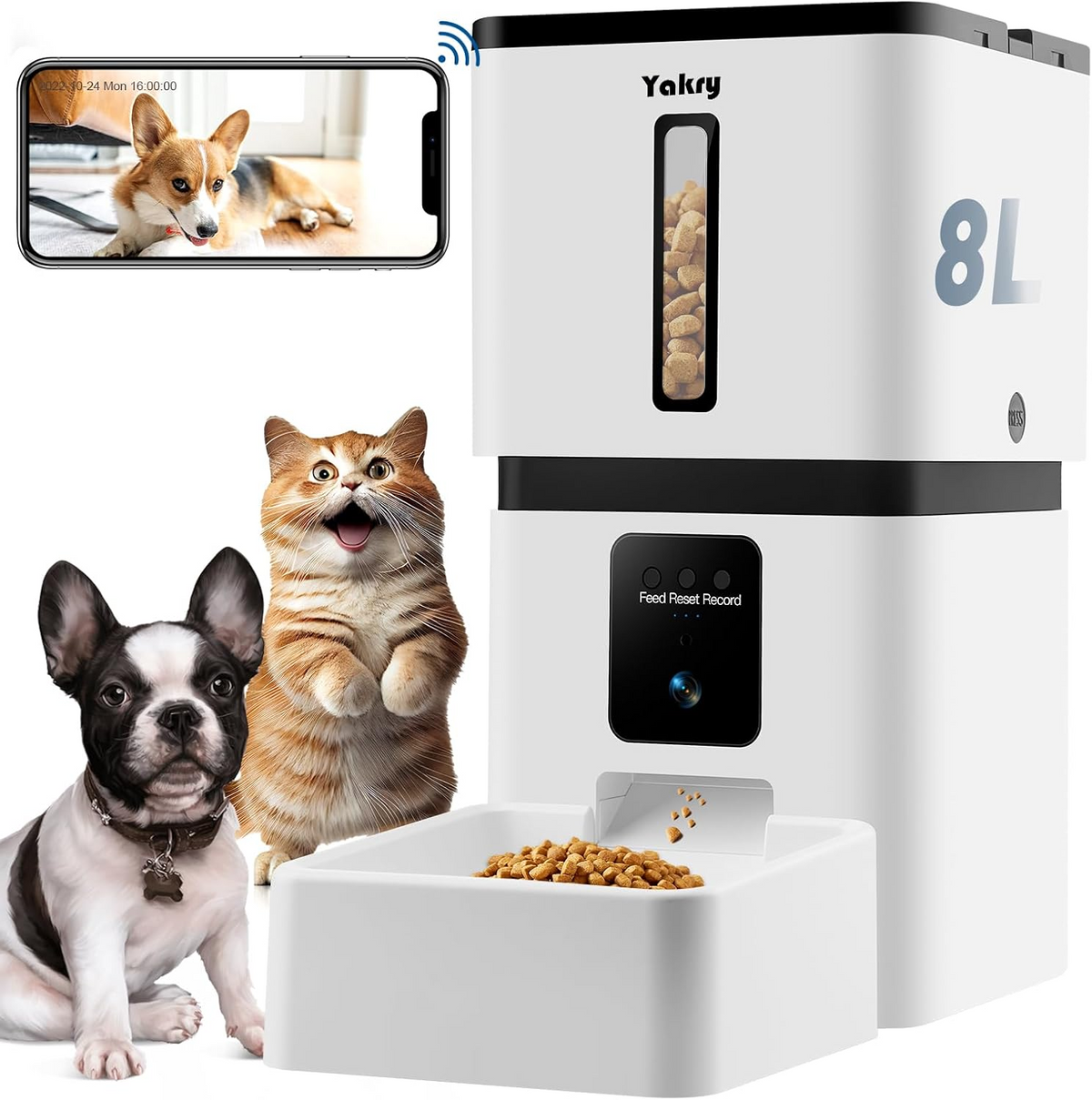 Automatic Dog Feeder With Camera 8L 33 Cups Smart Dog Feeder