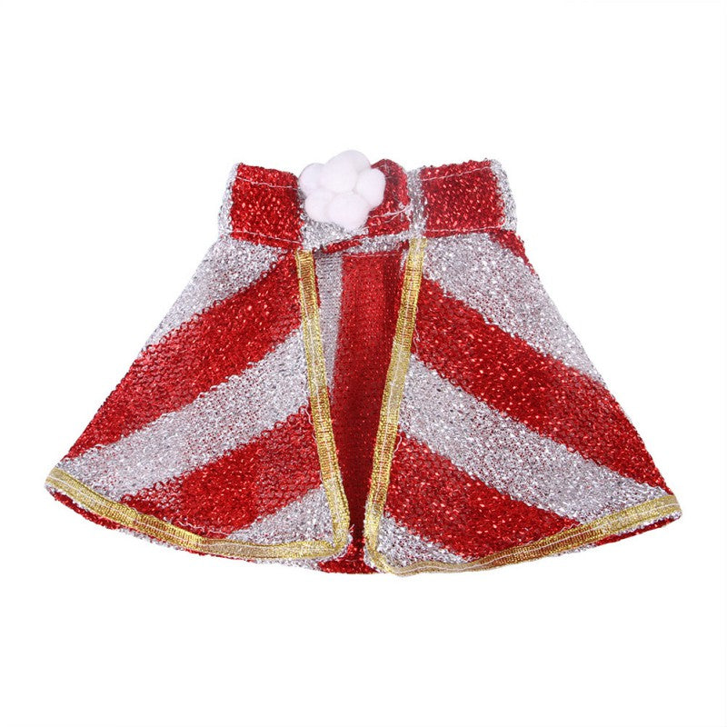 Cat Small White Floral Striped Top Dog Snowflake Festive Cloak