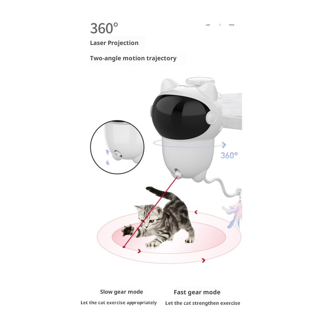 Laser Cat Wand Toy, Self-Play Interactive Pet Toy.