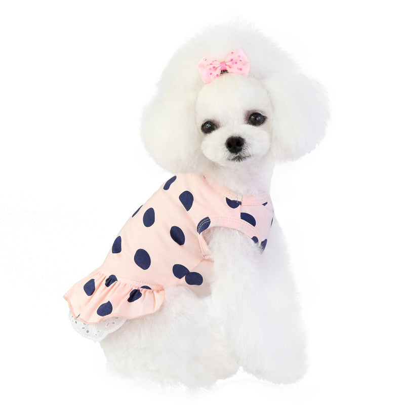 Cute Dog Clothes Lace Polka Dot Pet Supplies