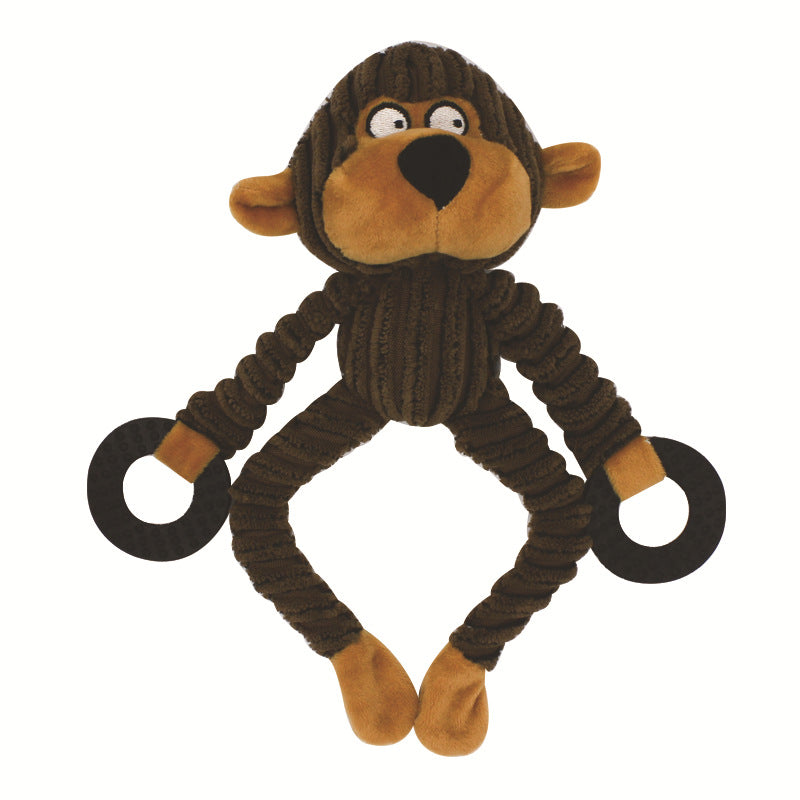 Pet Sounding Plush Toy Three-Color Rubber Ring Corduroy
