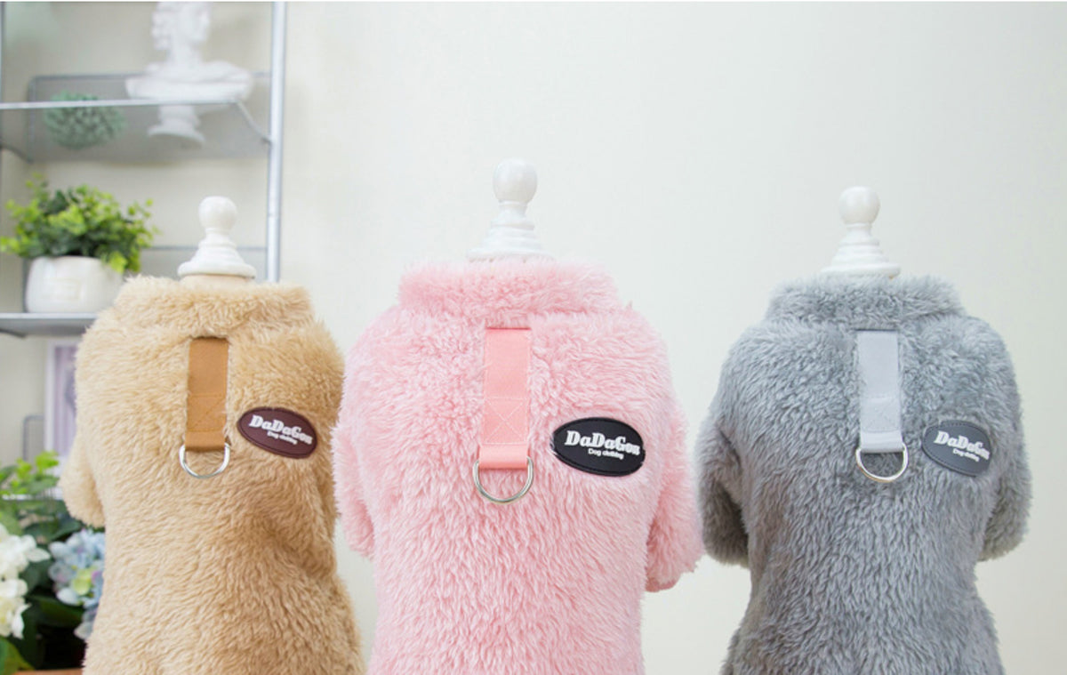 Pet Clothes Dog New Tricolor Pull Loop Four Leg Sweater Winter Keep Warm