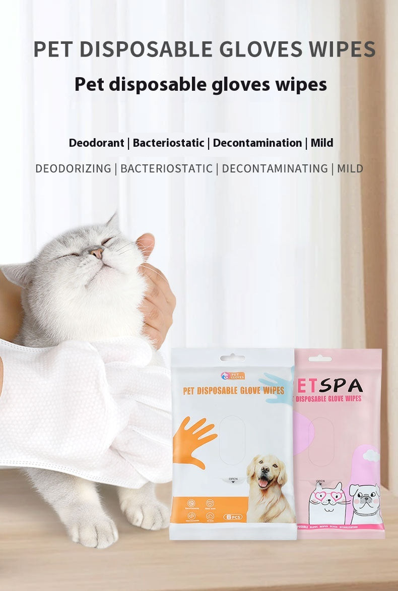 Pet Wipes Gloves Dog Cleaning Spa Wash-free Deodorant Dry Cleaning