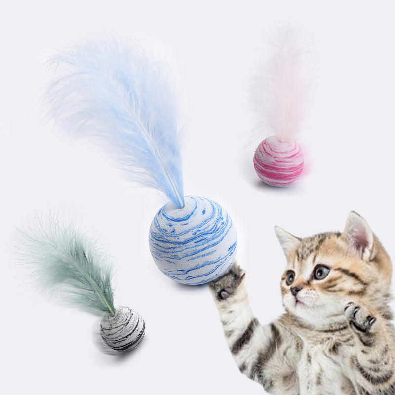 Cat-related Products Feather EVA Material Lightweight Foam Ball Throwing Toy