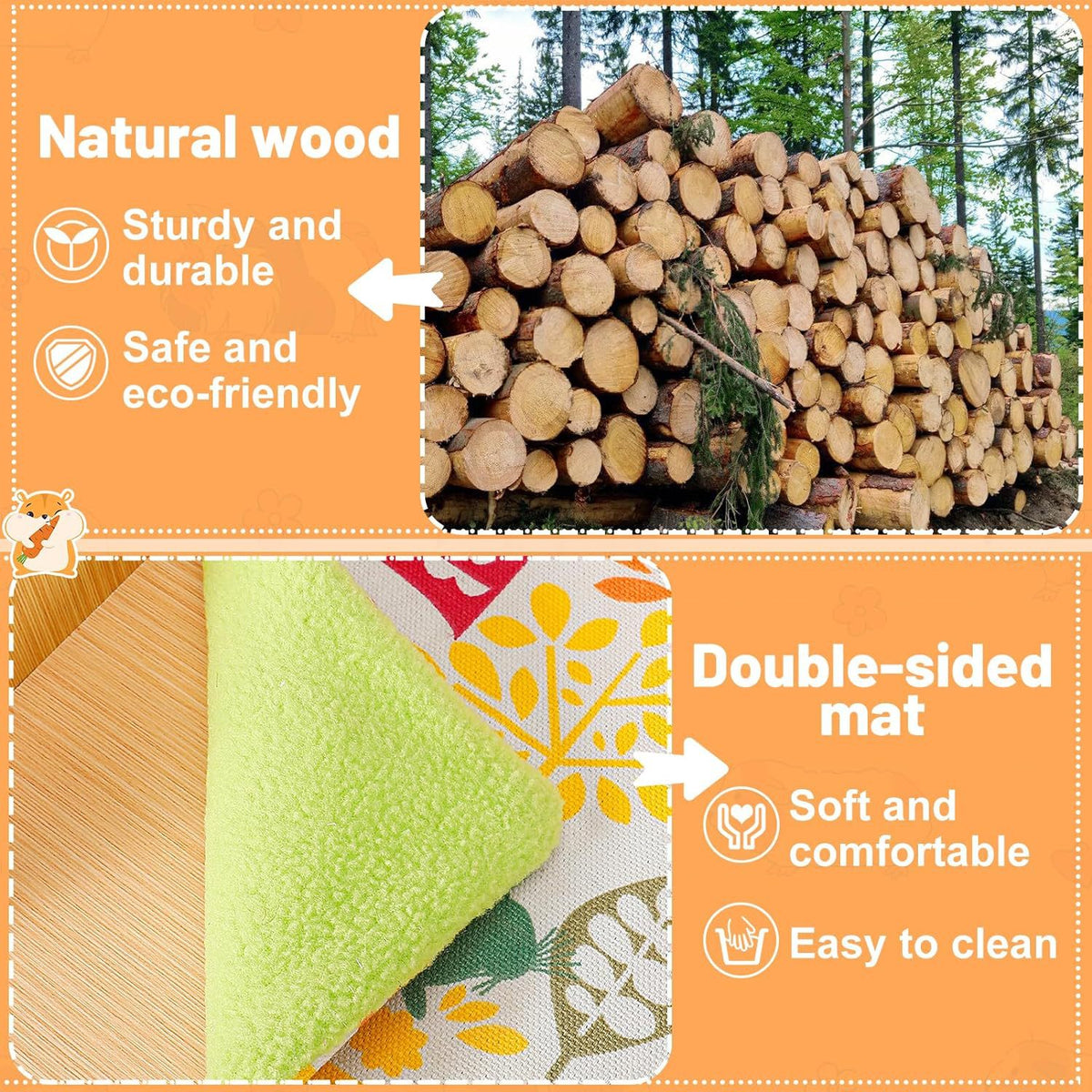 Wooden Guinea Pig House Hamster Hideout Toy