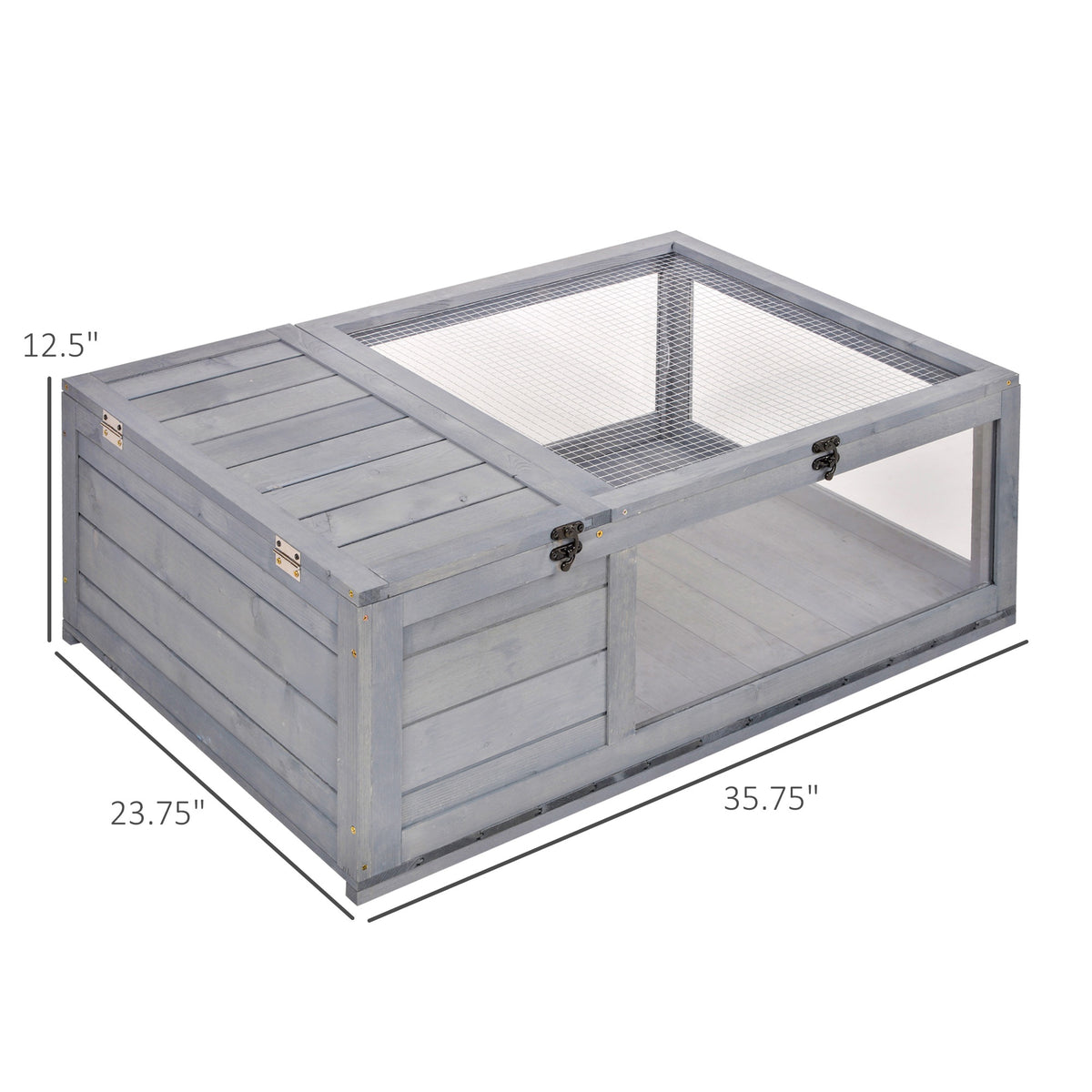 Wooden Reptile Cage with 3 Windows Slide-out Tray for Turtles, Lizards, Snakes