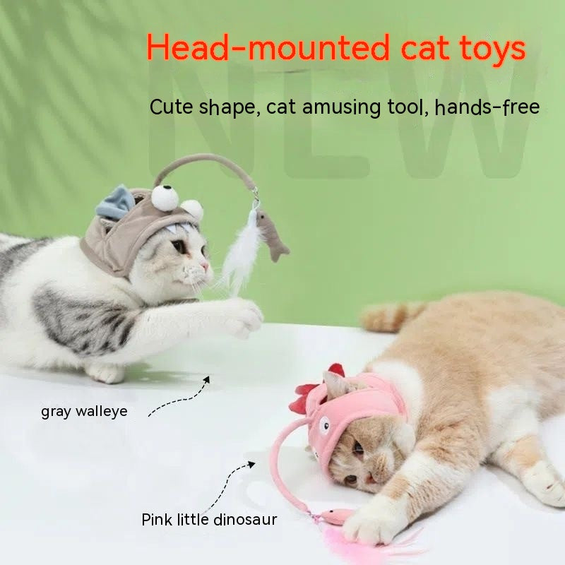 Cat Toy Self-Hi Relieving Stuffy Kitten Funny Supplies Hat
