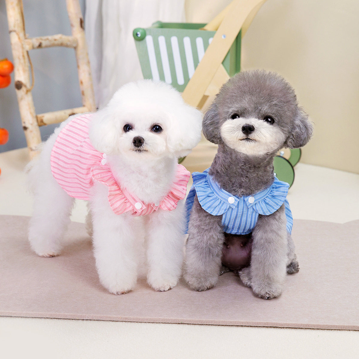 Spring And Summer Pet Dog Vertical Bar Clothes Skirt