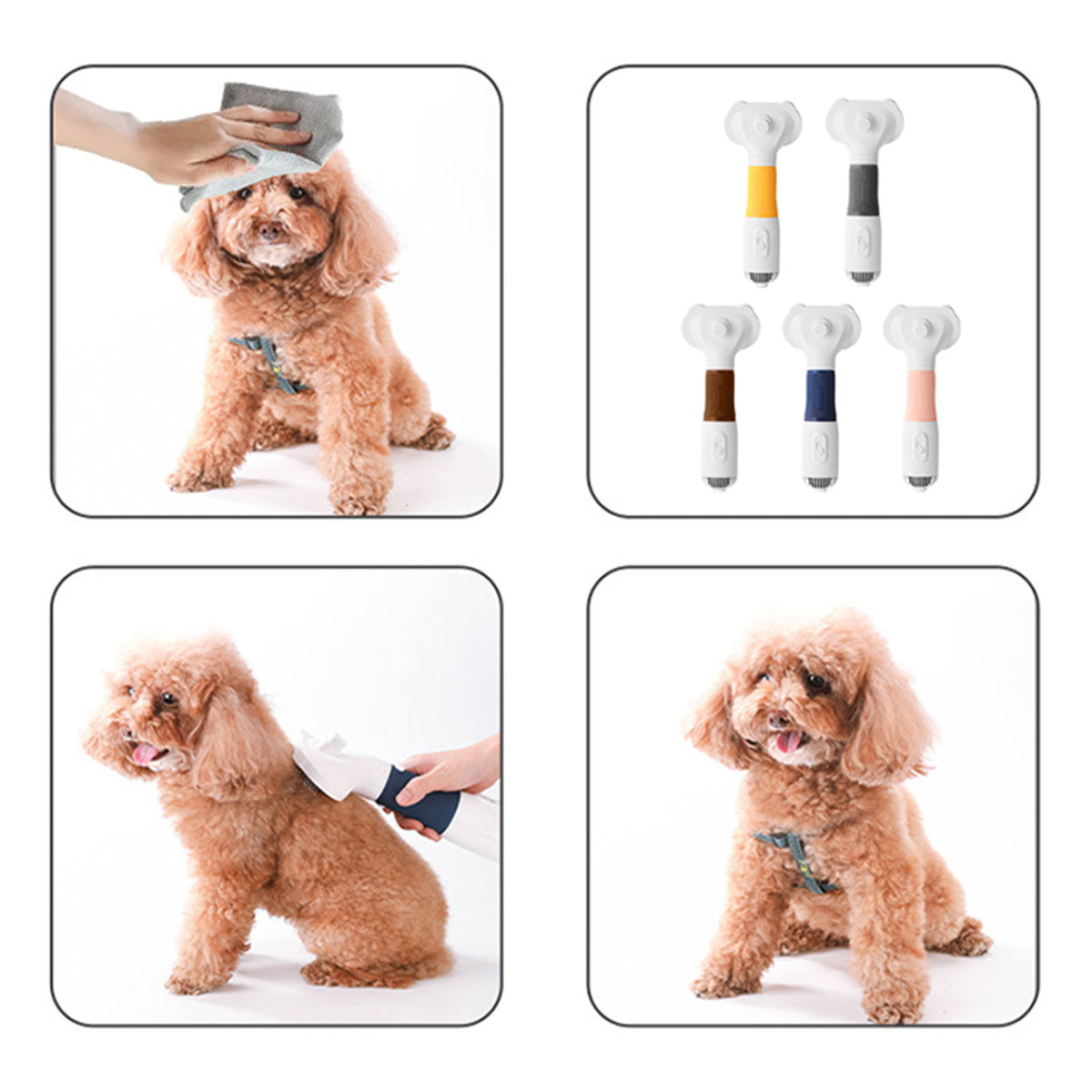 Pet Hair Dryer With Slicker Brush Low Noise 600W 3 Temperature Adjustable 3 In 1 Grooming Dog Blow Dryer For Cats Yellow
