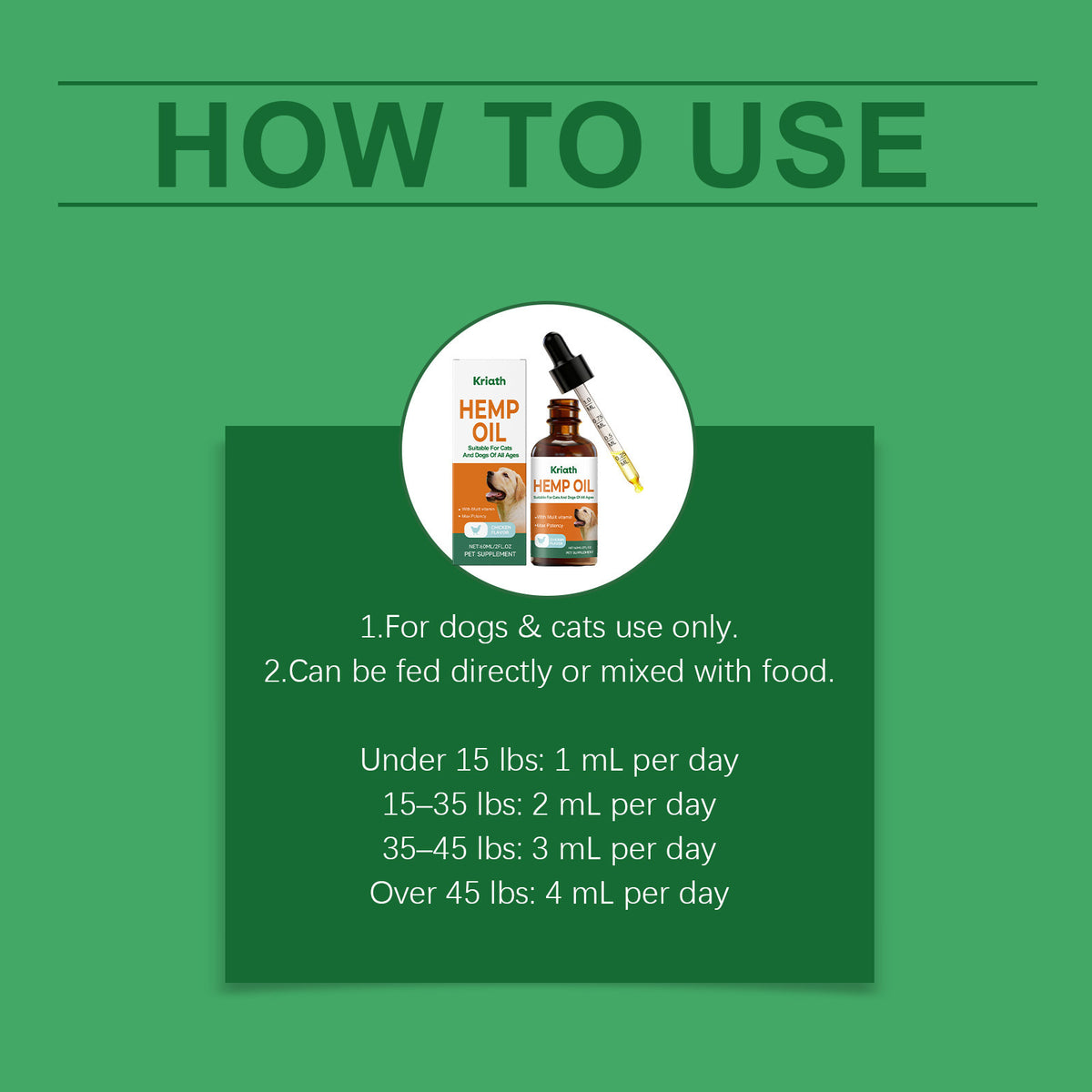 Cat And Dog Hemp Seed Oil Vitality Drops