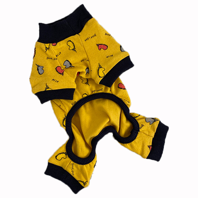 Pug fighting four-legged clothes cartoon pure cotton dog