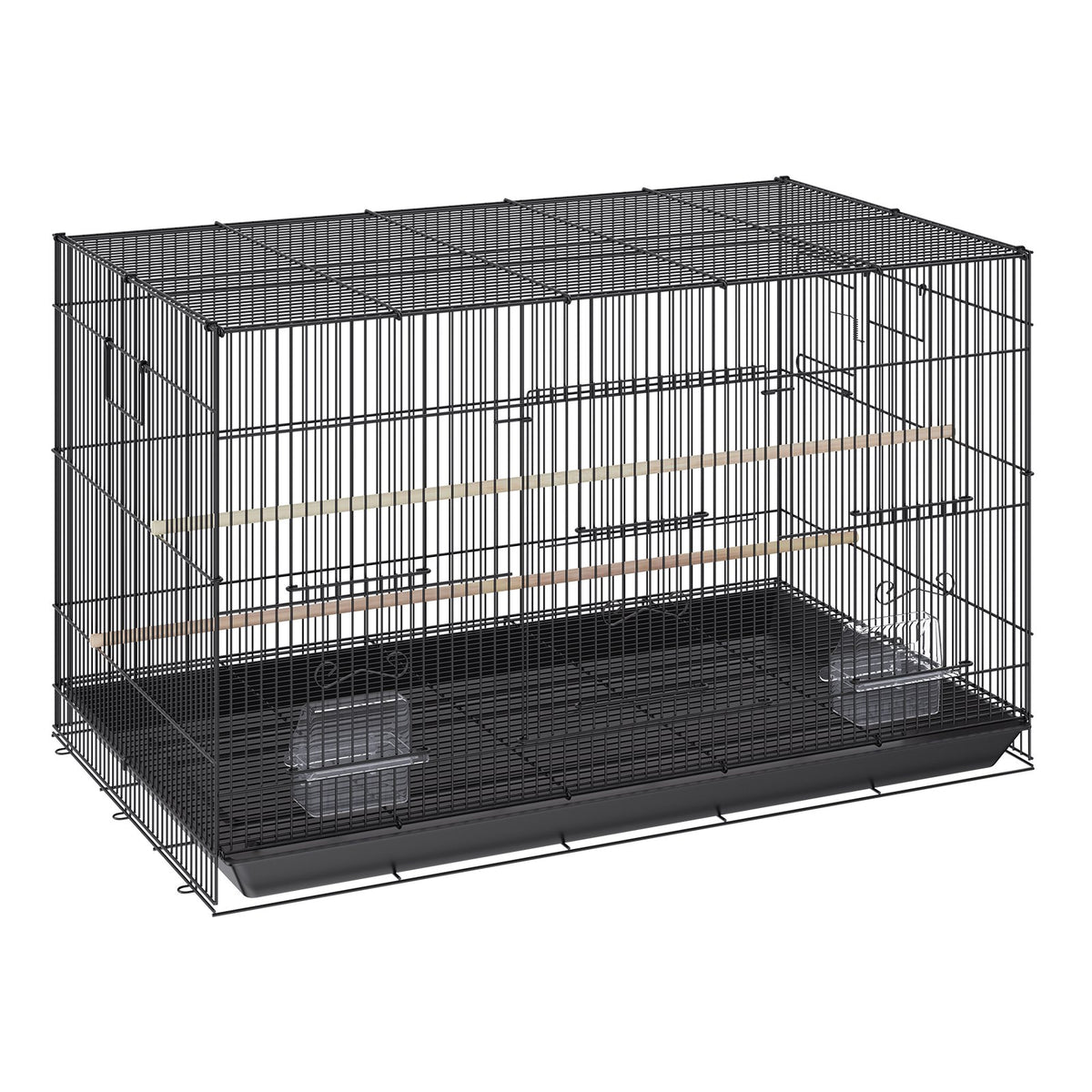 30 Inch Bird Cage, Metal Large Parakeet Cages For Cockatiels Small Parrot Budgies Lovebirds Canaries, Pet Bird Cage With Rolling Stand And Tray