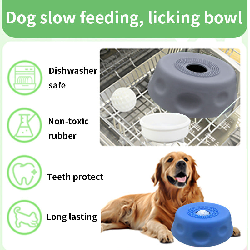 Dog Liquid Lick Bow Dog Slow-Feeding Plate Non-Slip Spherical Pet Licking Bowl