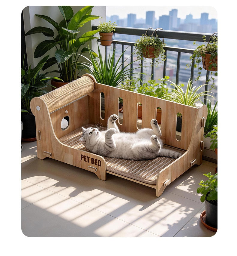 Sisal Scratching Post And Lounger Freestanding All-in-one