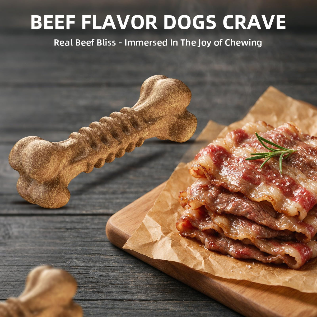 Tough Dog Chew Toys For Aggressive Chewers,for Medium & Large Dogs 1PCS Indestructible Dog Toys Stick Chew Bones Beef Flavor For Large Breeds To Boredom Teeth Cleaning,Strong Long-lasting Bone