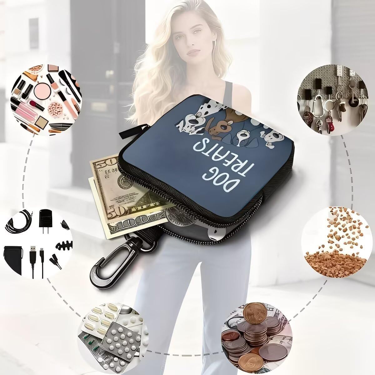 Cartoon-print Portable Pet Treat Bag