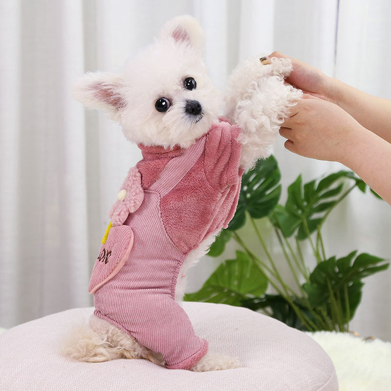Pet Thicken Warm Four-legged Clothes Flower Pants
