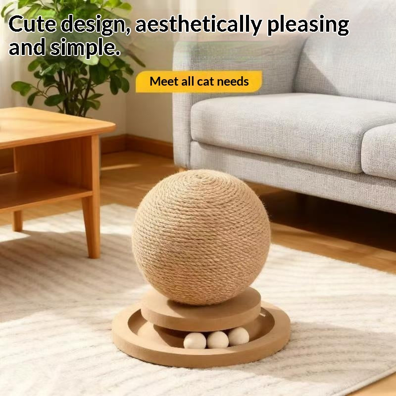 Cat Supplies Cat Teaser Stick, Ultimate Cat Toy Collection, Boredom-Relief Self-Biting Sisal Chew Ball, Durable Large Ball With Sound