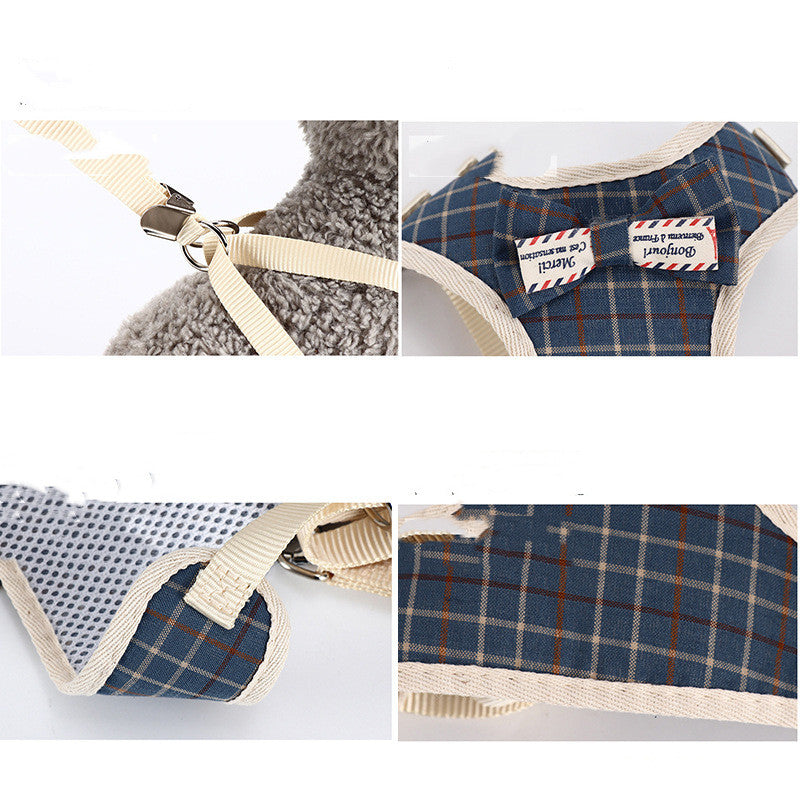 Pet Supplies Dog Leash Small Dog Teddy Korean Vest Style Bowknot Evening Dress Chest Strap