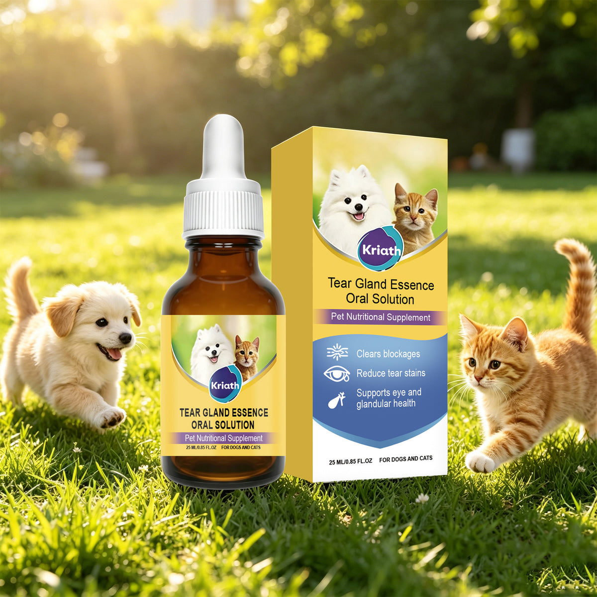 Kriath Pet Eye Oral Liquid Gentle Formula Keeps Eyes Clean, Ideal For Daily Care
