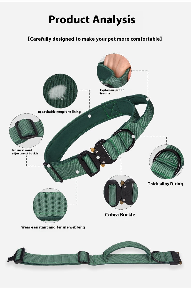 Tactical Collar Nylon Pet Release Buckle Outdoor Collar