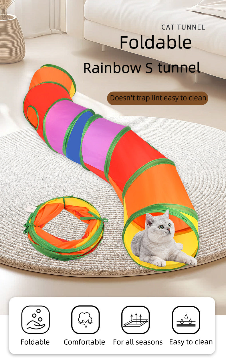 Manufacturer's Ready-Made Cross-Border Amazon Pet Cat And Dog Channel Foldable Toy Tunnel Indoor And Outdoor Drilling Barrel