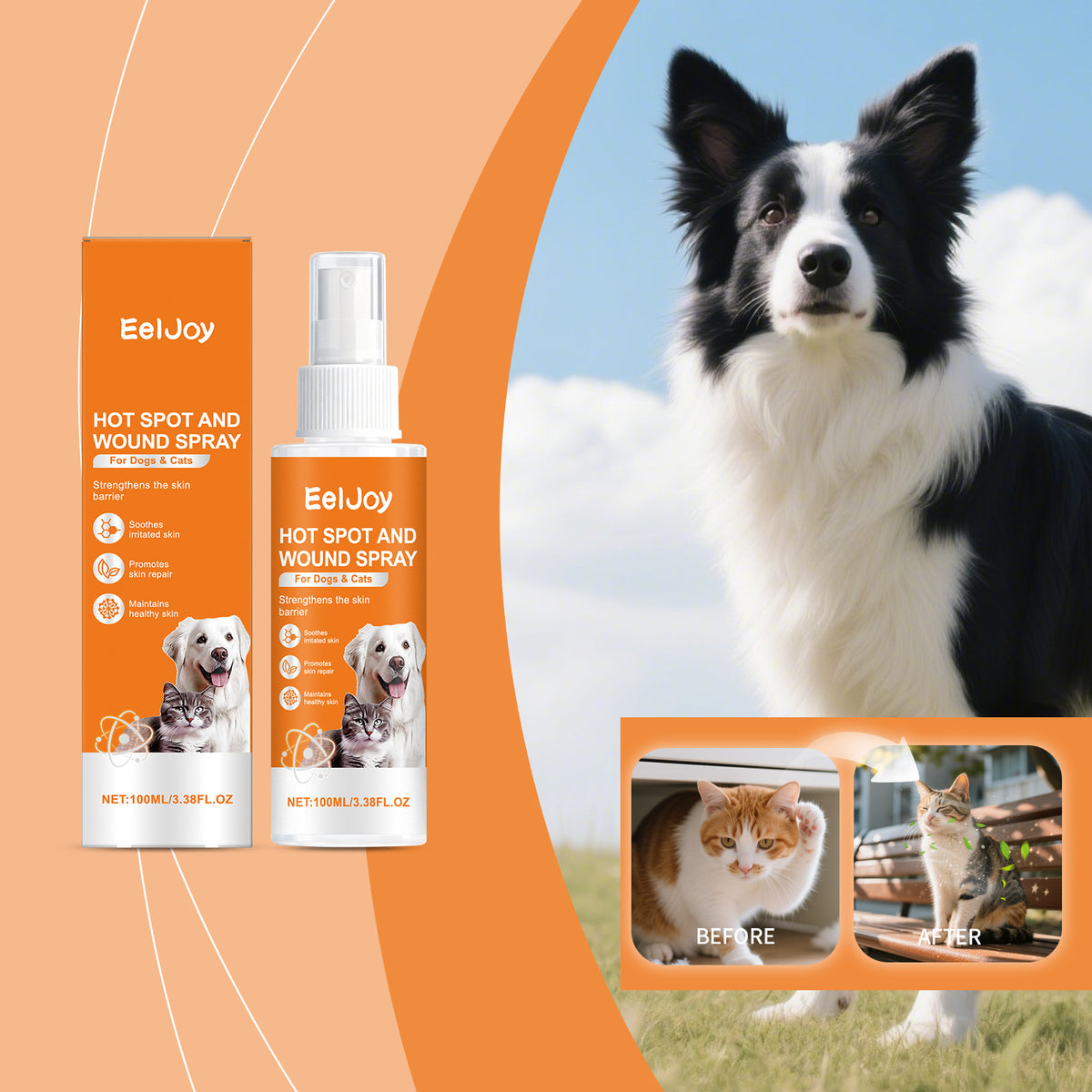 Pet Skin Care Spray Cat And Dog Skin Cleaning Comfortable And Gentle Daily Care Spray