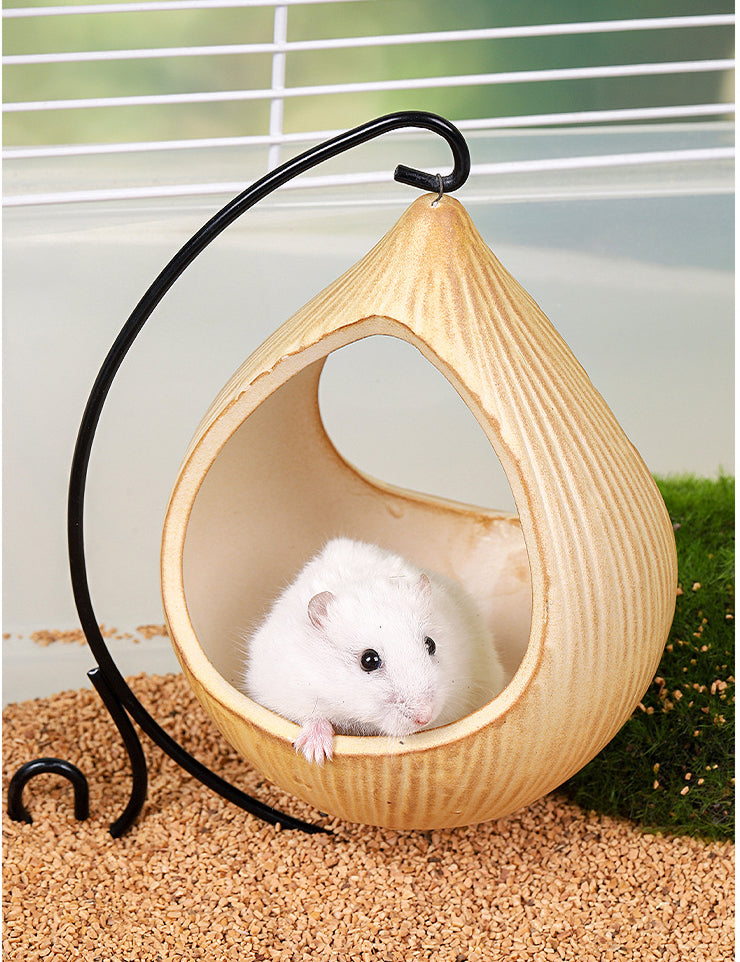 Hamster Swing Cradle Hammock Ceramic Hideaway House Golden Hamster Small House Landscaping Supplies to Relieve...