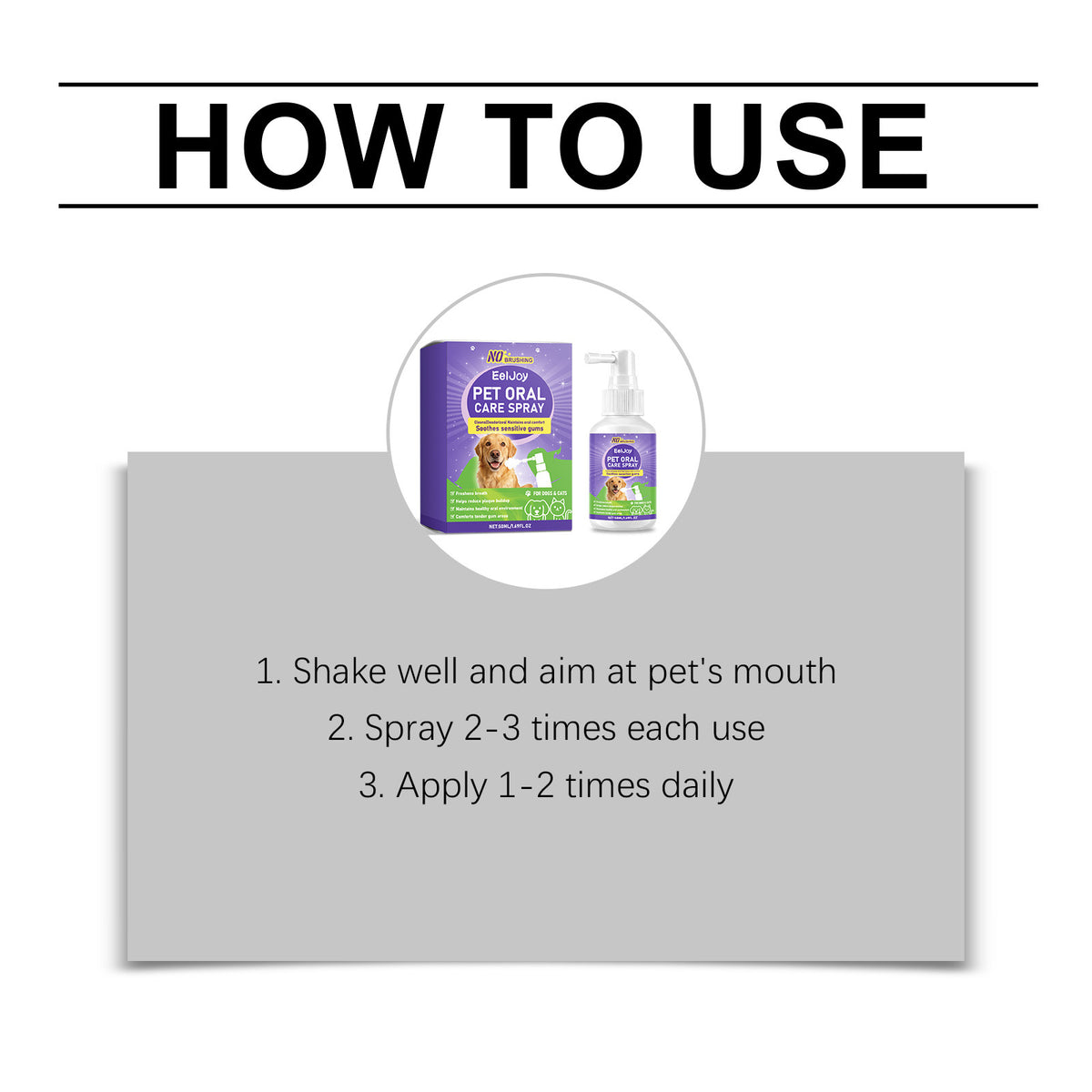 Eeljoy Pet Oral Care Spray Freshens Breath And Gently Cleans Teeth Suitable For Daily Care Of Pets