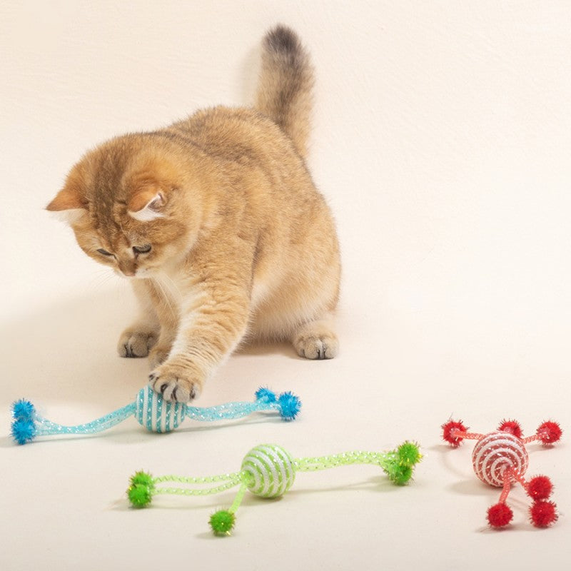 Cat Toy Self Hi Cats Sticks Cat Toys Interactive Ropes Ball Toys For Cats Teasing Bite-resistant Wool Ball Pet Products