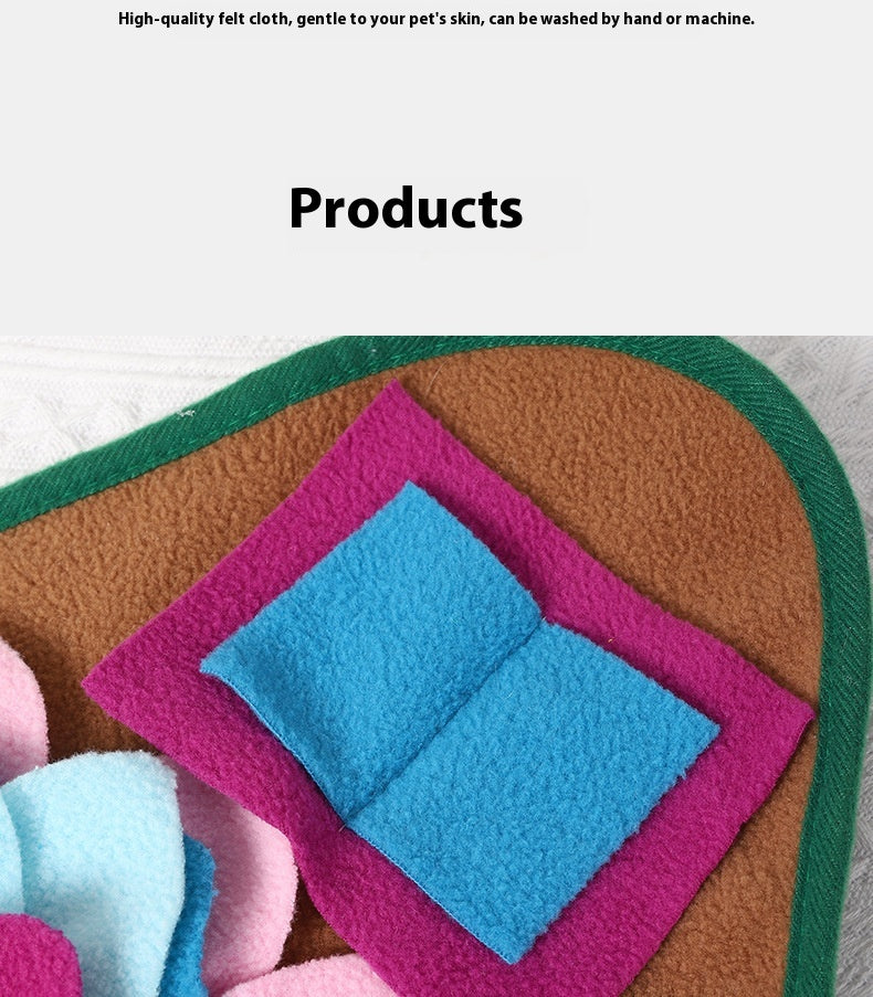 Pet Smell Mat Dog Puzzle Training Food Hiding Blanket