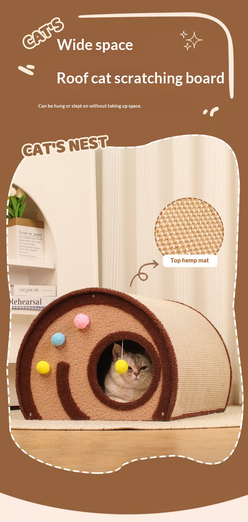 Sisal Cat Bed And Scratching Post Extra-Large Round Winter Nest