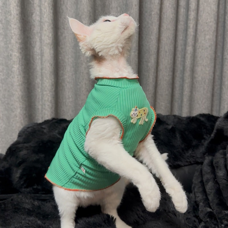 Sphynx Cat Summer Stretchy Sleeveless Shirt for Hairless Cats