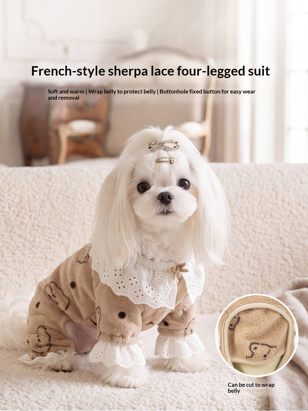 Pet Fleece-lined Four-legged Warm Fleece Coat