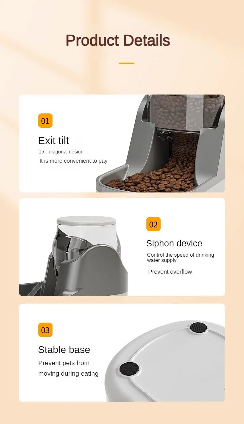 Cat Water Fountain Automatic Pet Feeder Auto Food Dispenser For Dog Drinkin Feeding Bowl Dry Food Supplies Large Capacity