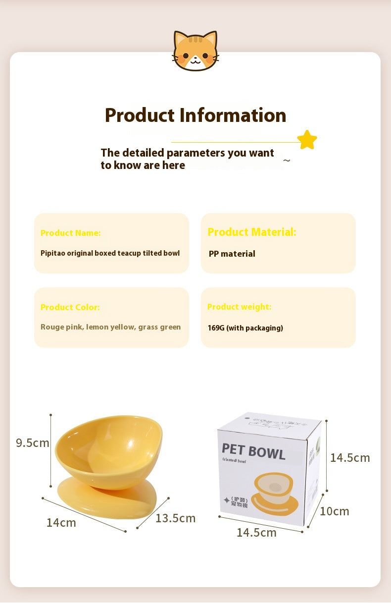 Pet Solid Color Large Caliber Anti Spill Cat Bowl