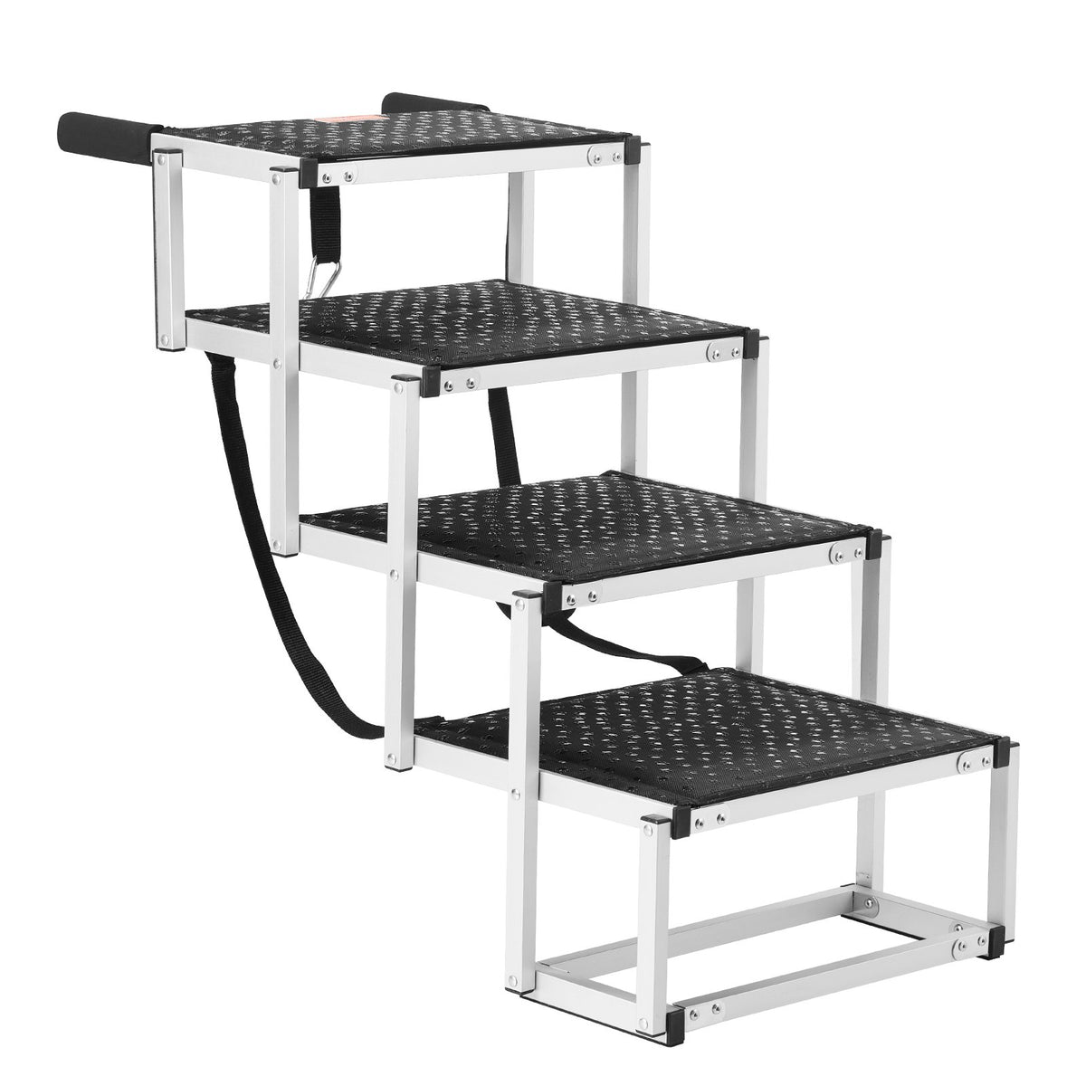 Dog Stair For Cars 4-step Folding Dog Steps Aluminum Loads Up To 68 Kg