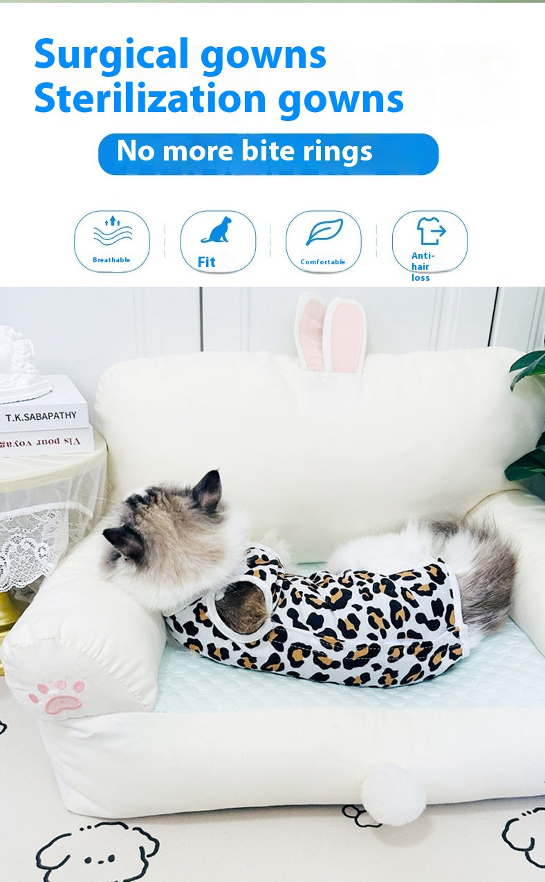 Cat Sterilization Clothing Female Cat Surgical Gown Breathable Clothes