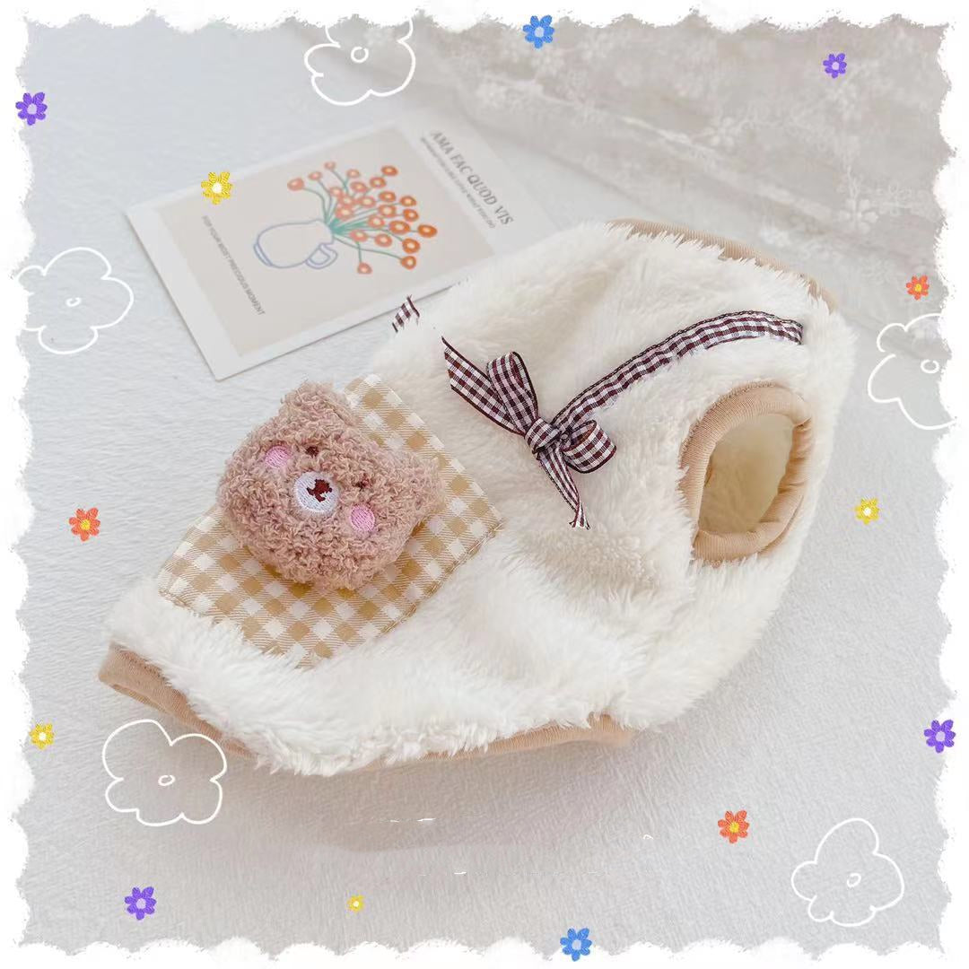 Thickened Cute Japanese and Korean Teddy Bichon Home Service Vest - Pet Clothing