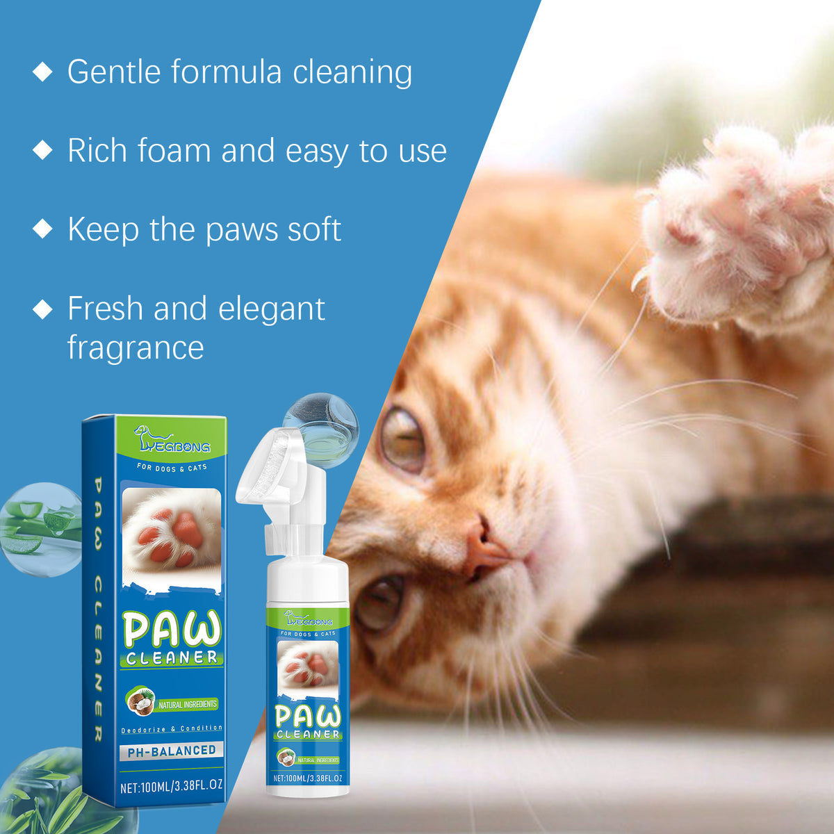 Dog Cat Cleaning Paw Foot Cleaning Foot Care Foam