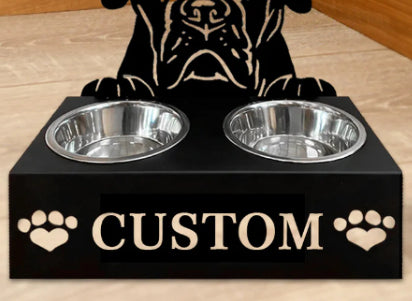 Personalized Dog Food Bowl Rack
