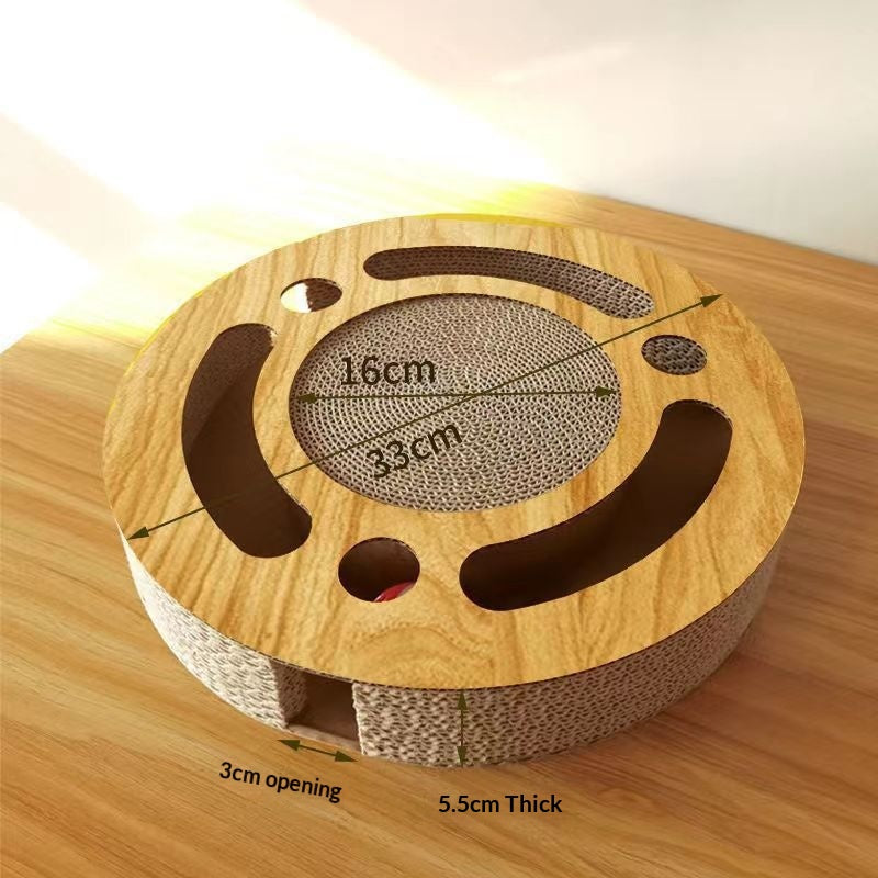 Grab And Play 2-in-1 Treasure Cat Round Scratch Pad Toy