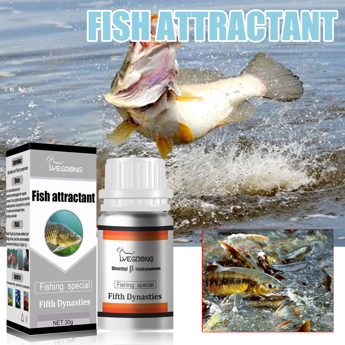 Yegbong Fish Bait Attractant For Fishing, Carp, Crucian Carp, Grass Carp Bait, Fishing Lure Attractant