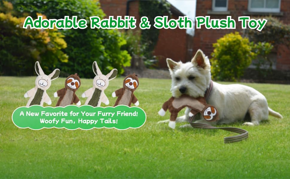No Stuffing Crinkle Dog Toys, Unbreakable Plush Squeaky Dog Toys For Heavy Chewers Interactive Dog Toys For Large Medium Small Dogs, Unstuffed Doggie Toys For Aggressive Chewers