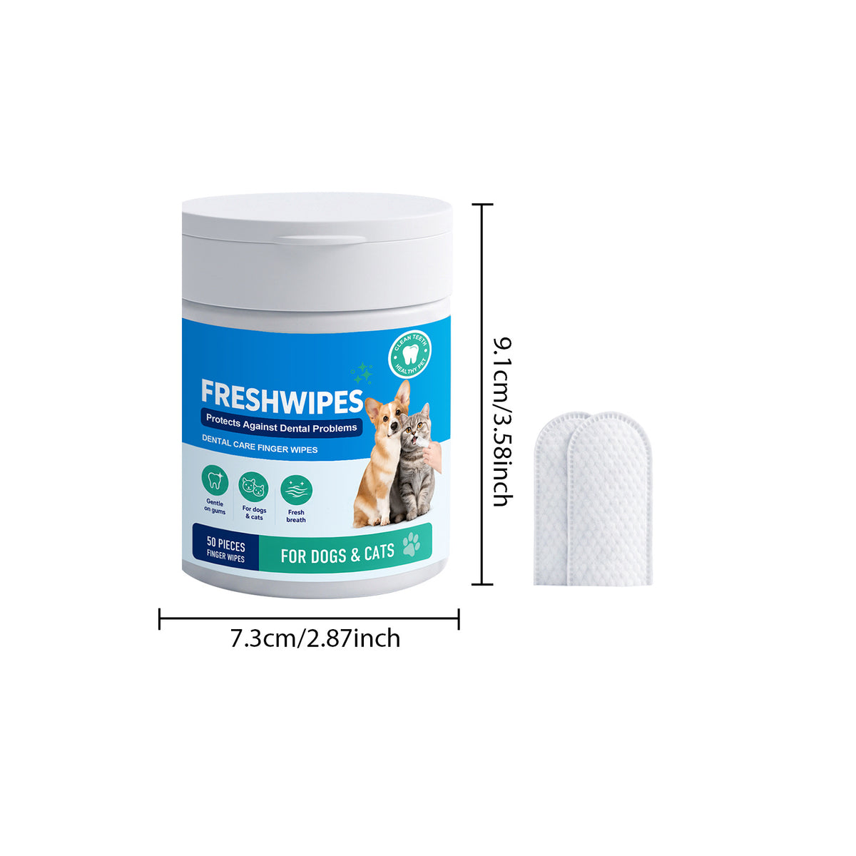 Dog And Cat Dental Cleansing Finger Wipes Clean Pet Cat And Dog Teeth Soft And Comfortable Fresh Clean Finger Wipes