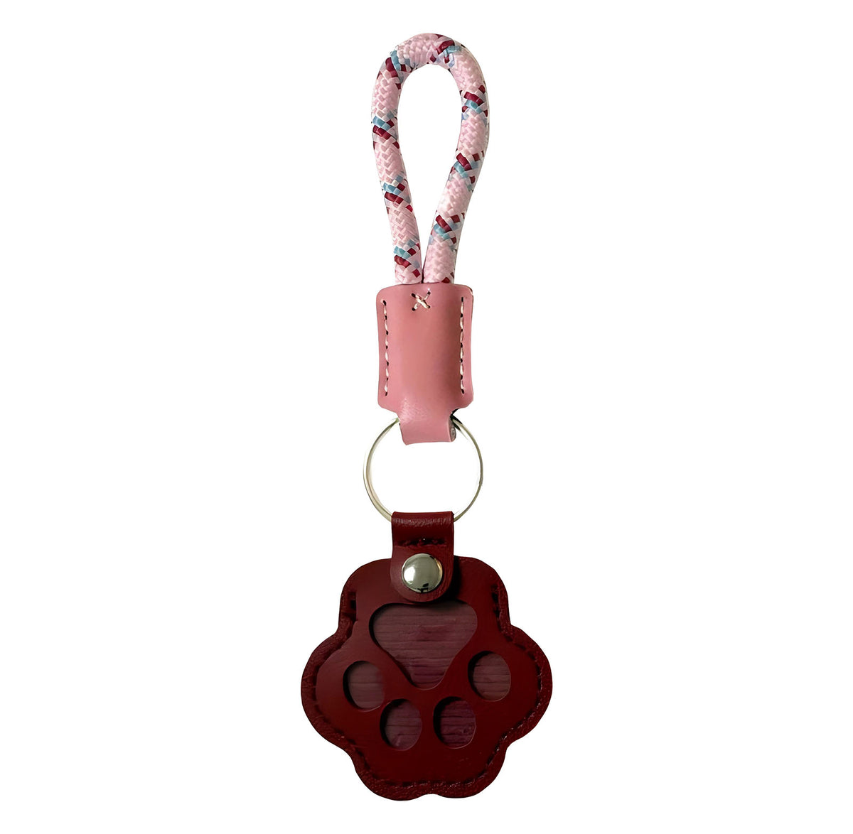 Pet Fur Memory Charm Leather Keychain Keepsake For Dog Cat Hair Paw-Shaped Design Memorial Sympathy Gift For Grieving Owners