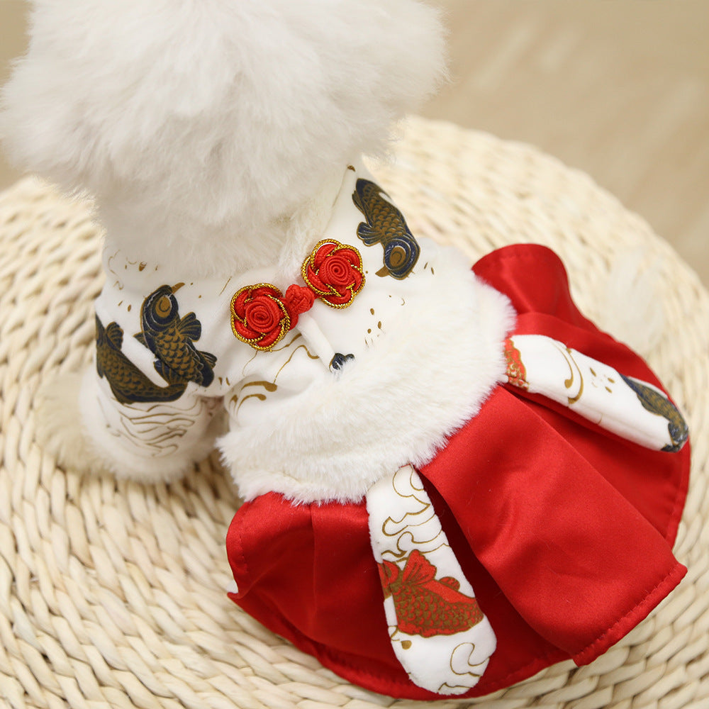 Cat New Year's Clothing Clothes Dog Skirt